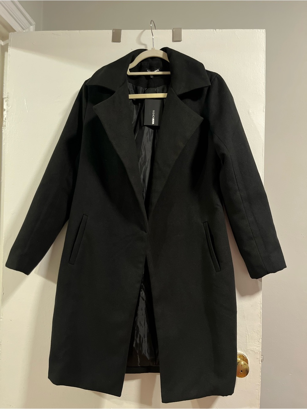 Fashion Nova Black Long Trench Coat